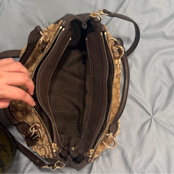 Coach Tan/Brown Signature Colette Carryall w/original removable crossbody strap - Picture 10 of 14